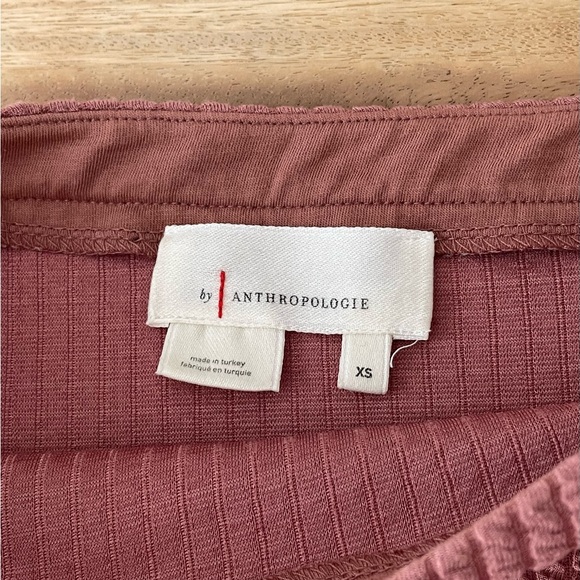 Anthropologie Textured Mauve Lace-Up Mini Skirt - Picture 5 of 8